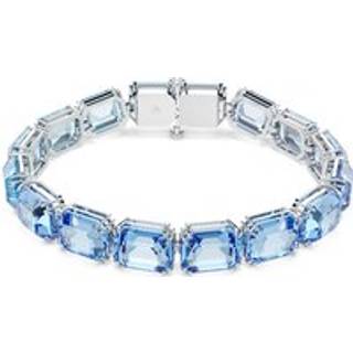 Swarovski Millenia Rhodium Plated Blue Octagon Cut Crystal Bracelet - 17cm