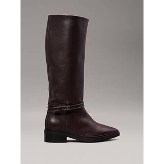 Leather Heeled Knee Boots - Brown - EU 37