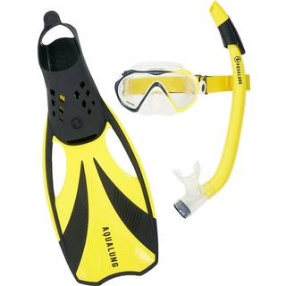 Aqualung snorkelsæt til voksne - Compass - Sort/gul