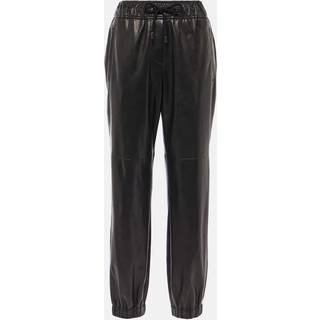 Brunello Cucinelli Leather straight pants - black - XS