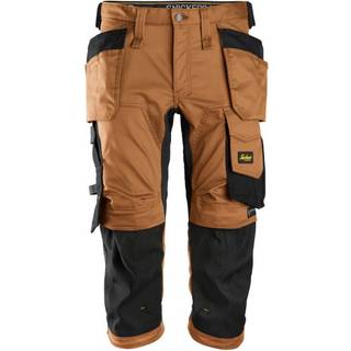 Snickers 6142 allroundwork, stretch piratbukser med hylsterlommer brun/sort 104