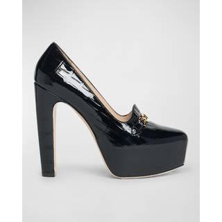 Tom Ford Croc-effect patent leather platform pumps - black - EU 39.5