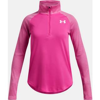 Sweatshirt med hætte Under Armour Tech Graphic 1/2 Zip-PNK 1379532-653 Størrelse YLG