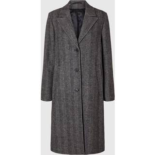 Alma Uldfrakke, Black Herringbone, 36
