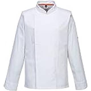 MeshAir kokkejakke med lange ærmer - Hvid (Størrelse: XL)