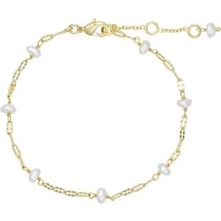 Lina Armbånd, Goldplated White Pearls, 17 cm