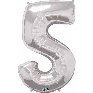 Folie tal ballon 5 sølv, 102 cm
