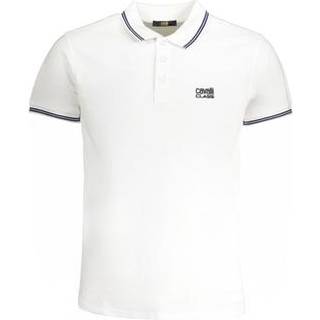 Cavalli Class White Cotton Polo Shirt