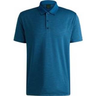 Poloshirt med logodetaljer i hurtigtørrende jersey med stræk