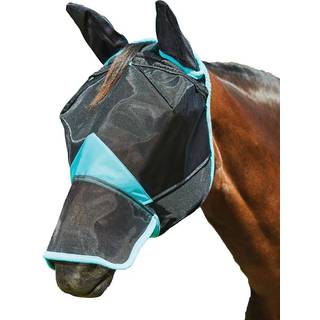 Weatherbeeta - Fluemaske, Comfitec Deluxe Fine Meshmaske Med Ører & Næse - COB / Sort/Turkis