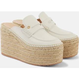 Gianvito Rossi Leather espadrille wedges - white - EU 40