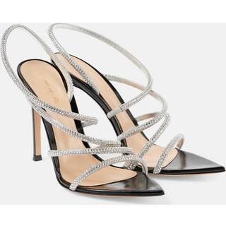 Gianvito Rossi Crystal Ettie leather sandals - silver - EU 39