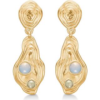 Studio z - Shell ørestikker i forgyldt sølv der hænger - 7217828