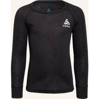 Odlo Kid's Base Layer Top Crew Neck L/S Active Warm Eco Syntetisk undertøj Børn størrelse 128 farve sort