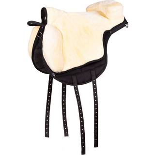QHP Bareback sadel - Super Soft - Pony, Sort/Natur