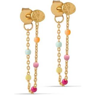 Enamel - Lola RAINBOW øreringe i forgyldt sølv