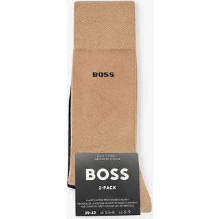 BOSS 2pak Bambusstrømper i beige & sort til herre
