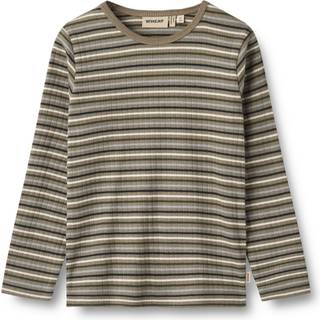 Wheat T-shirt L/S Stig Multi Stripe 122 cm  Creme  122 cm  mand
