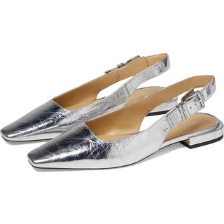MK Darrington Metallic Crackled Leather Flat - Silver - Michael Kors - EU 40.5