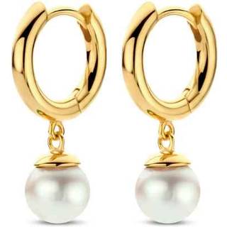 Spirit Icons Figaro Hoop Pearl Øreringe i Forgyldt Sølv med Ferskvandsperler