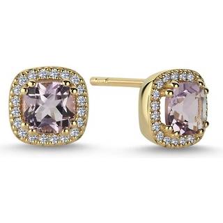 Nuran - Grace øreringe i 14 kt guld med ametyst og i alt 0,20ct