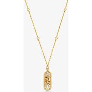 MK Pavé Precious Metal-Plated and Sterling Silver Empire Logo Necklace - Gold - Michael Kors - ONE SIZE
