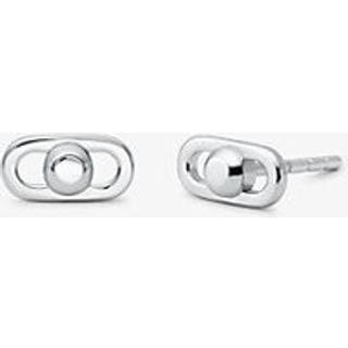MK Astor Link Extra-Small Precious Metal-Plated Sterling Silver Earrings - Silver - Michael Kors - ONE SIZE