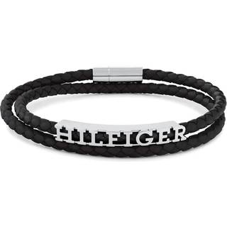 Tommy Hilfiger Bryan Dobbelt Læder Armbånd Sort