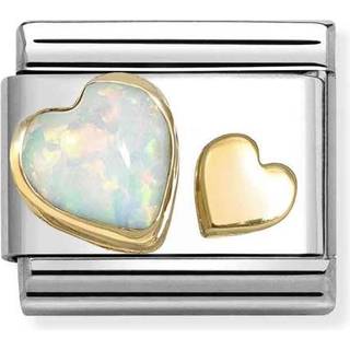 Nomination White Opal Heart Charm - Gold