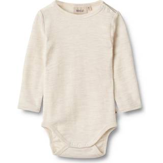 Wheat Langærmet Uld Body Lucca Eggshell Melange 80 cm  Creme  80 cm  Unisex