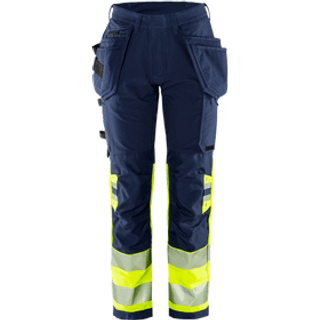 Fristads 2663 GSTP Håndværkerbukser Bemærk, marineblå/gul Hi-Vis, marineblå