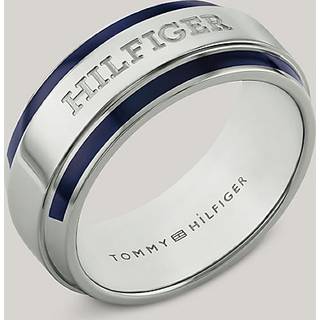 Tommy Hilfiger Parker Stål Ring Blå og Sølvfarvet str. 10