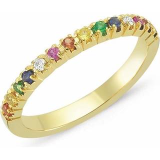 Perá ring i 14 karat guld med multifarvede sten