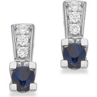Kleopatra Queen øreringe i 14kt hvidguld med safir og i alt 0,03 w/si
