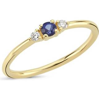 Petit - Blå safir ring i 14 kt. guld med i alt 0,05ct. brillanter