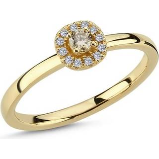 Nuran - Champagne ring i 14 kt guld med i alt 0,16ct