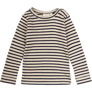 Petit Piao Indigo Plum/dark Off White Stribet T-shirt Modal