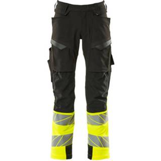 MASCOT ACCELERATE SAFE arbejdsbukser med knælommer, sort/hi-vis gul - 76C52