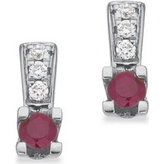 Kleopatra Queen øreringe i 14kt hvidguld med rubin og i alt 0,03 w/si