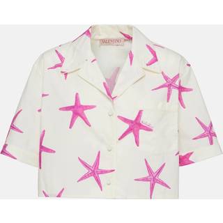 Valentino Starfish cropped cotton poplin shirt - white - L