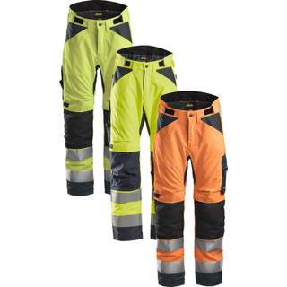 Snickers 6639 high-vis 37.5® vinterbukser+, klasse 2 gul/navy M lang