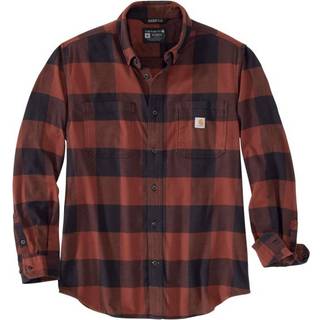 CARHARTT® MIDWEIGHT FLANNEL L/S PLAID SHIRT MINERAL RED SIZE S