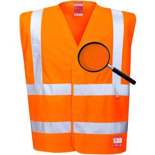 Hi-vis FR antistatisk flammehæmmende vest - Orange (Størrelse: S/M)
