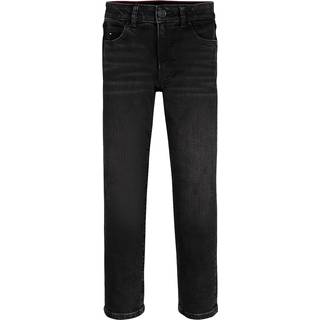 Black Faded Straight Jeans