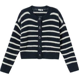 Name It Dark Sapphire Stribet Boxy Strikcardigan