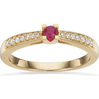 Kleopatra Queen Ring i 14kt. guld med rubin og 0,12ct H-W/si