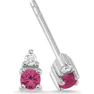 Petit - Rubin øreringe i 14 kt. hvidguld med i alt 0,05 ct.