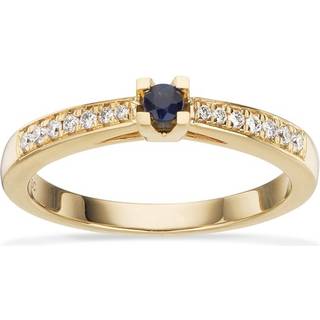 Kleopatra Queen Ring i 14kt. guld med safir og 0,12ct H-W/si