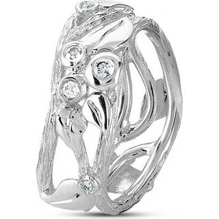 Nature ring i sølv med hvide sten**