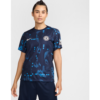 Kortærmet Chelsea FC Academy Pro-Nike Dri-FIT-opvarmningsfodboldtrøje med korte ærmer til kvinder - blå - XL (EU 48-50)
